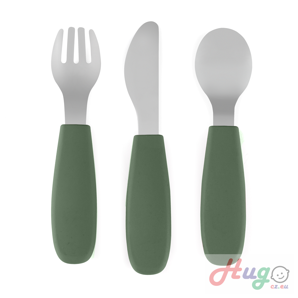 PETITE&MARS Sada příborů s nerezové oceli Take&Match Misty Green 12m+