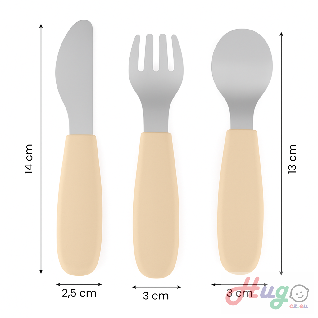 PETITE&MARS Sada příborů s nerezové oceli Take&Match Desert Sand 12m+