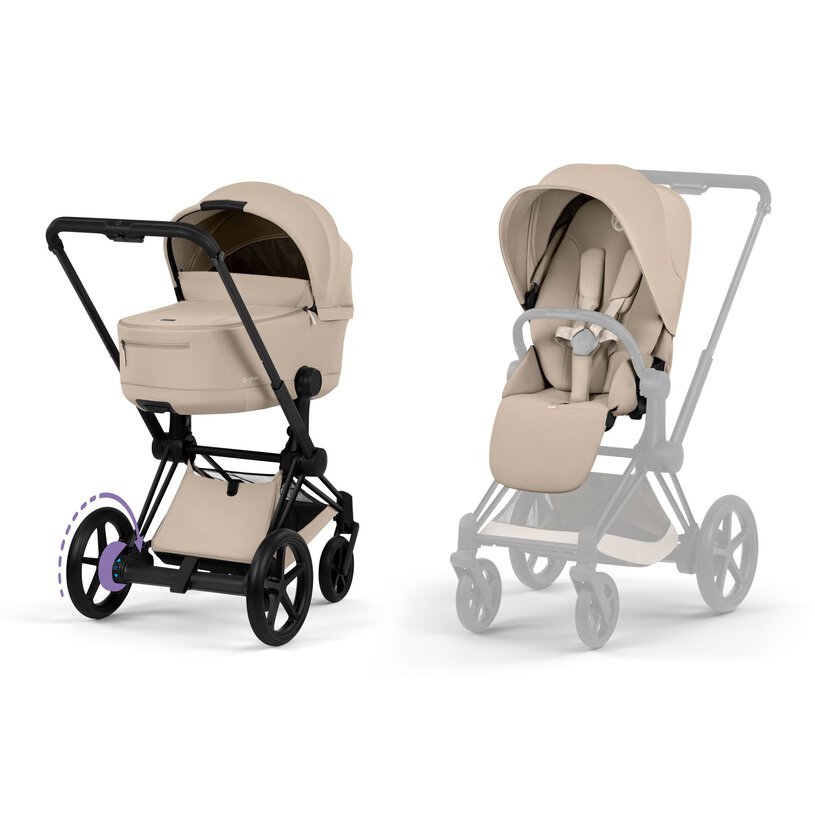CYBEX e-Priam Comfort Set, Cozy Beige (Matt Black Frame)