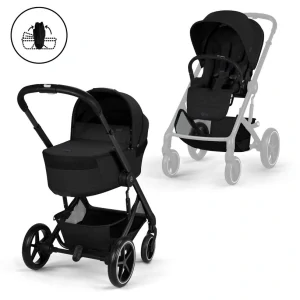 CYBEX NEW Balios S Lux se skládací korbičkou Fold Cot, Moon Black