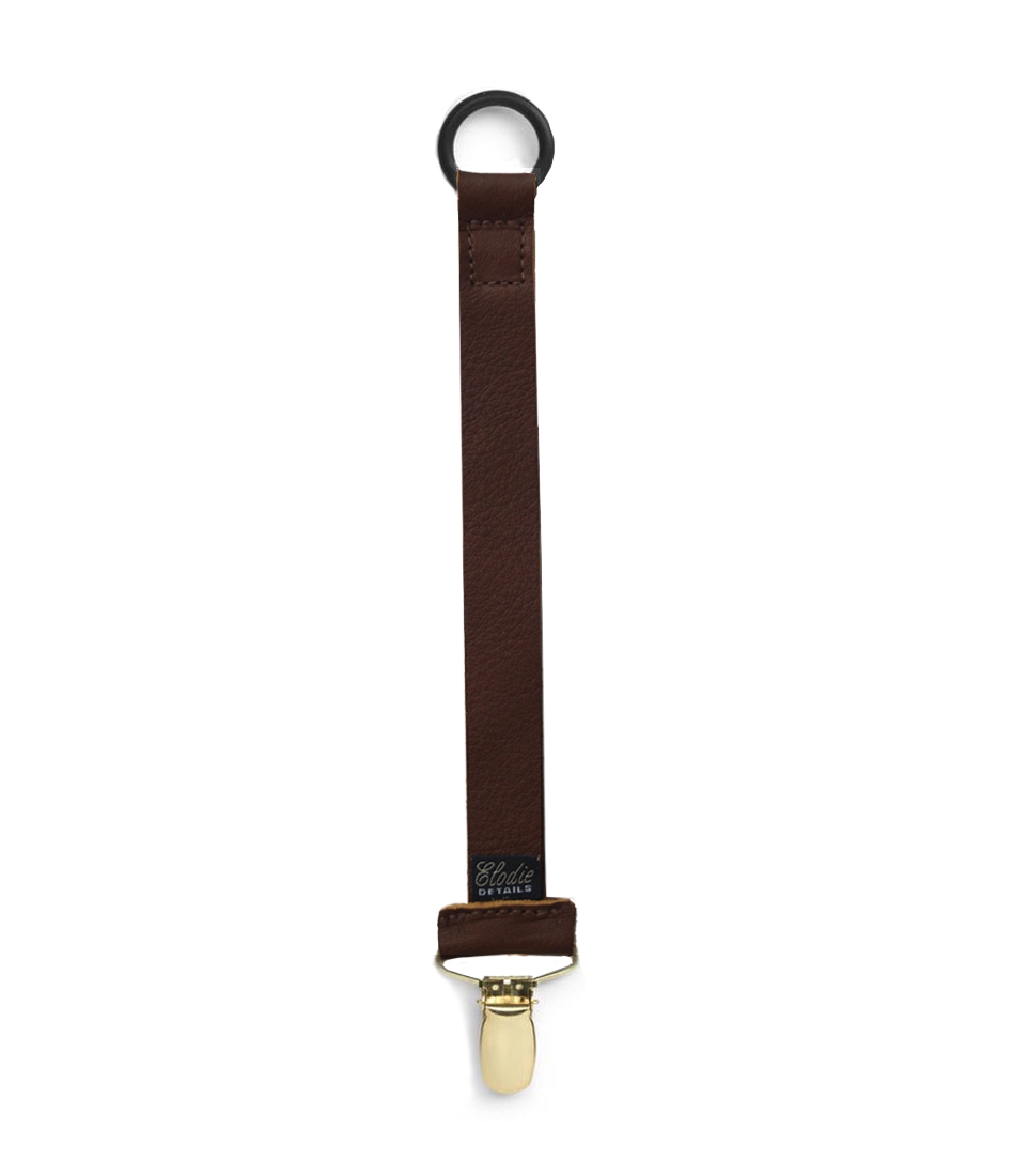 Elodie Details Exclusive Collection Leather Pacifier Clip - Brown