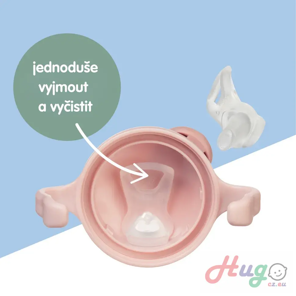 Hrneček s pítkem 4m+ - světle růžový 240 ml