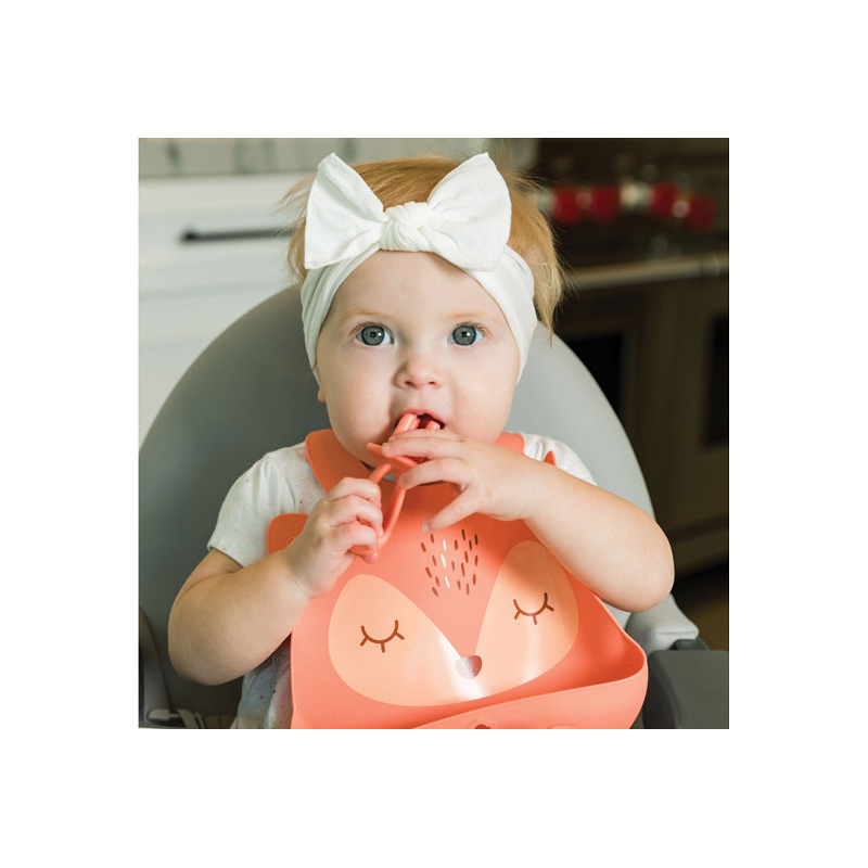 Tiny Twinkle Silikonový bryndák - Coral Fox