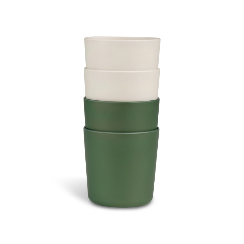 Citron Sada hrnečků z bio materiálu, 4ks - zelená / krémová