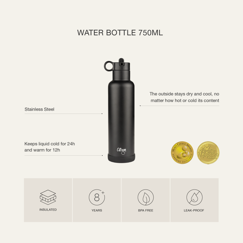 Citron Nerezová lahev na vodu 750 ml - Black