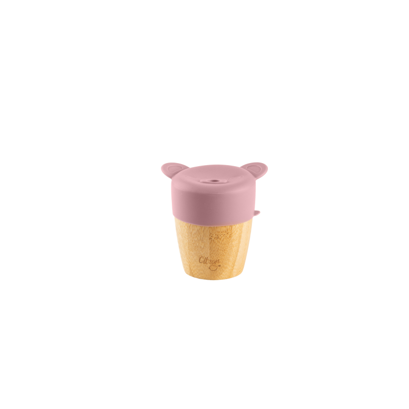 Citron Bambusový hrneček s pítkem a brčkem - Blush Pink