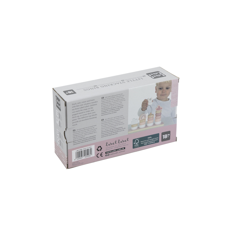 Label Label Malé skládací kroužky, růžové