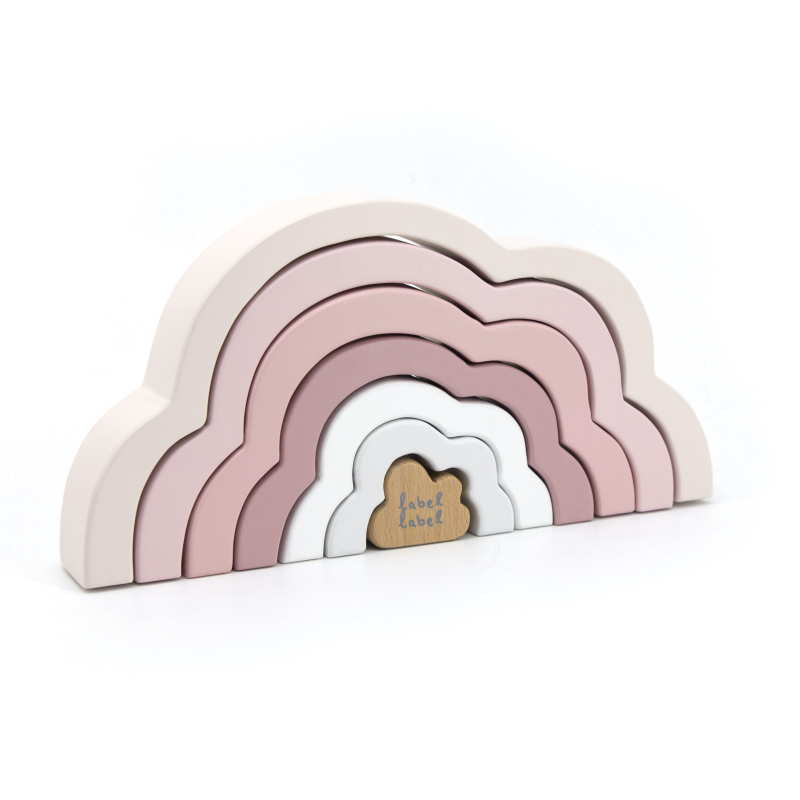 Label Label Duhový mráček Puzzle, růžový