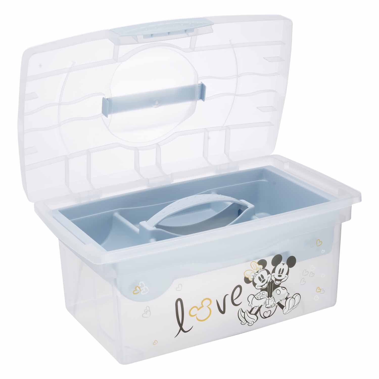 Cestovní box s přihrádkou na hračky, léky, kosmetiku "Mickey", Kouřově modrá