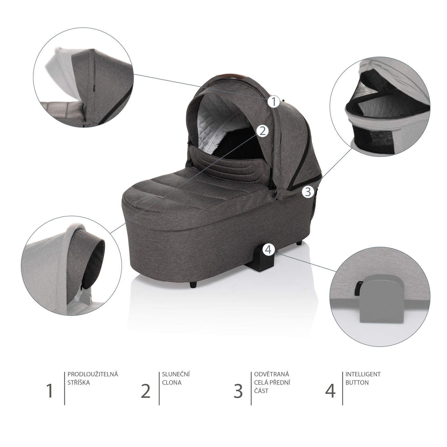Hluboká korba ke sportovnímu kočárku Move XL, Night Black/Brown