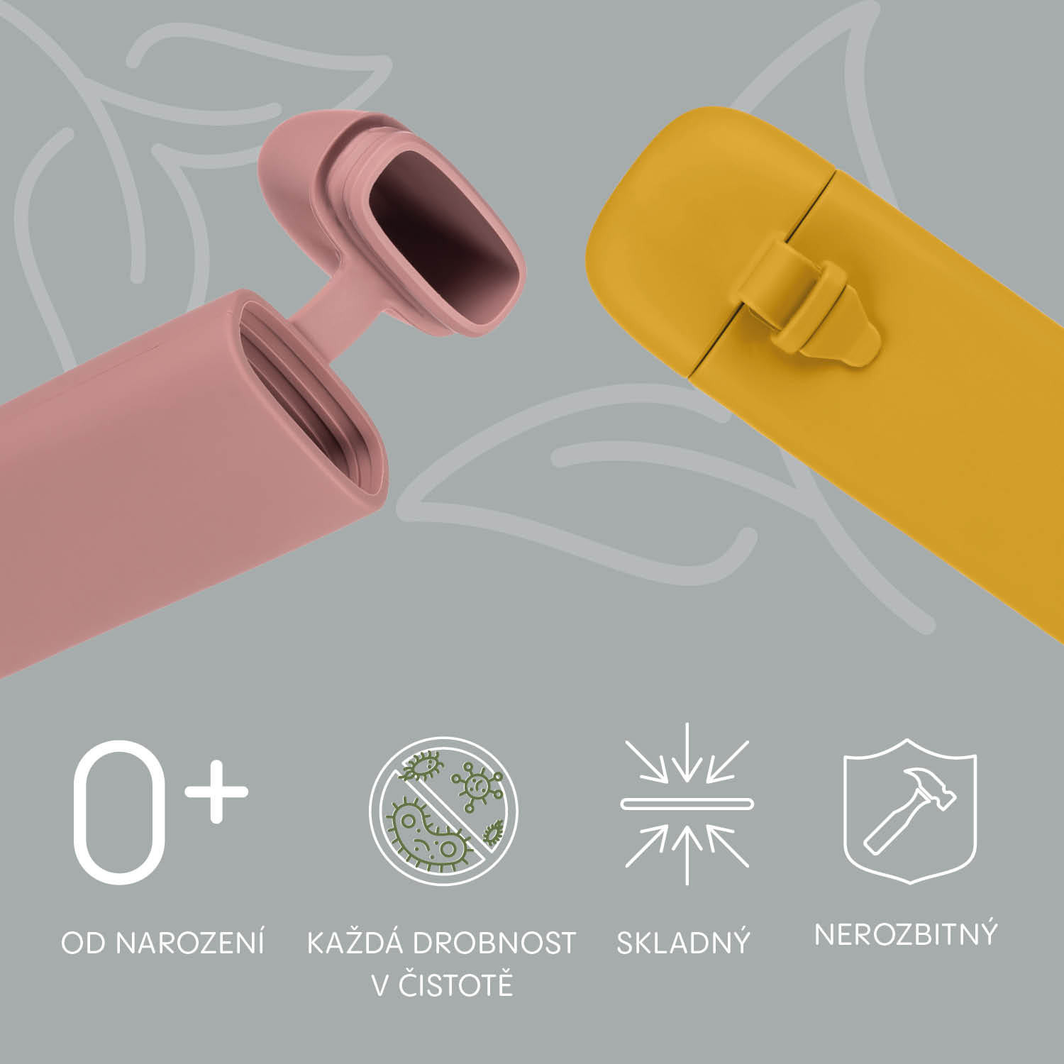 Silikonové pouzdro na příbor, Old Pink