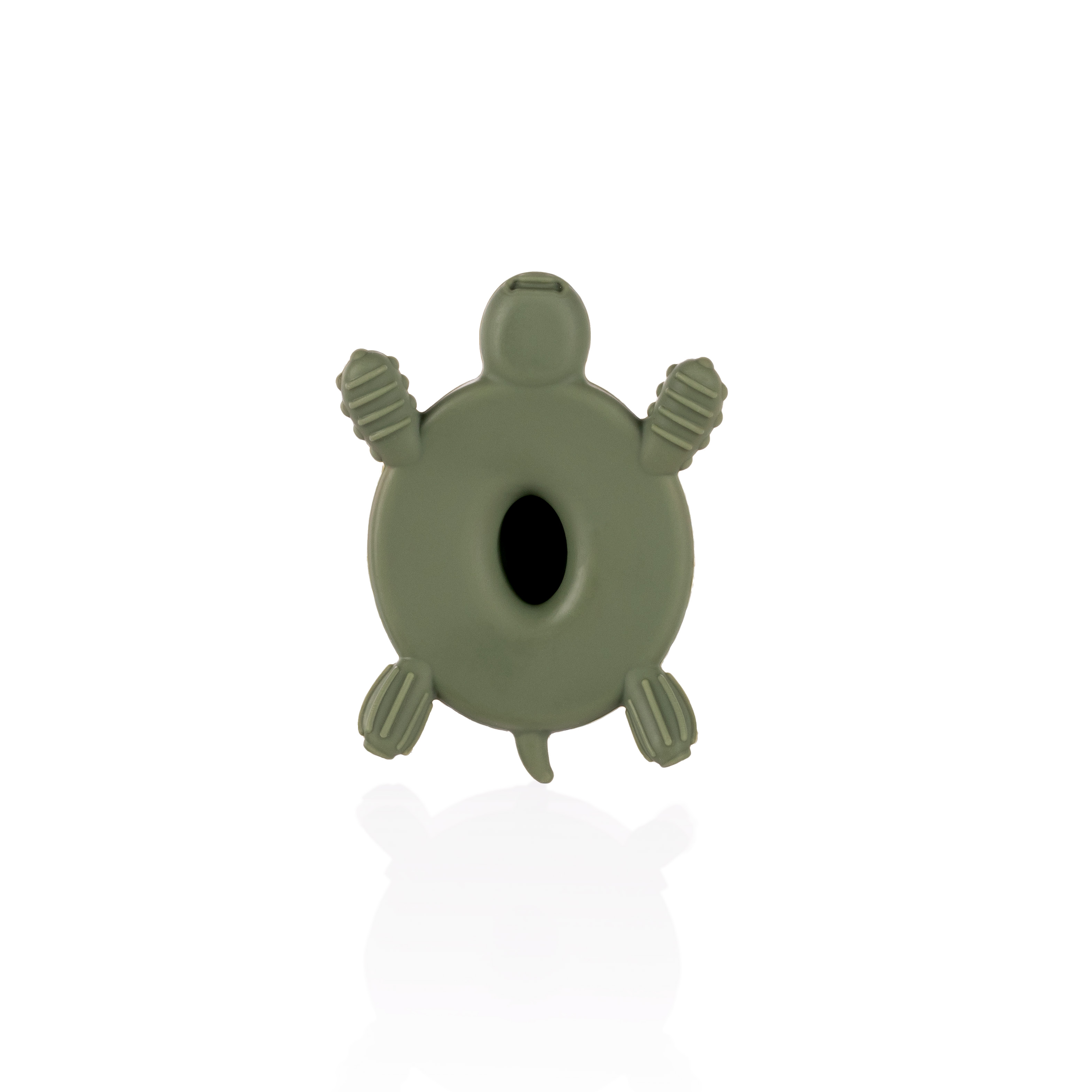 Silikonové dřevěné kousátko Turtle, Forest Green