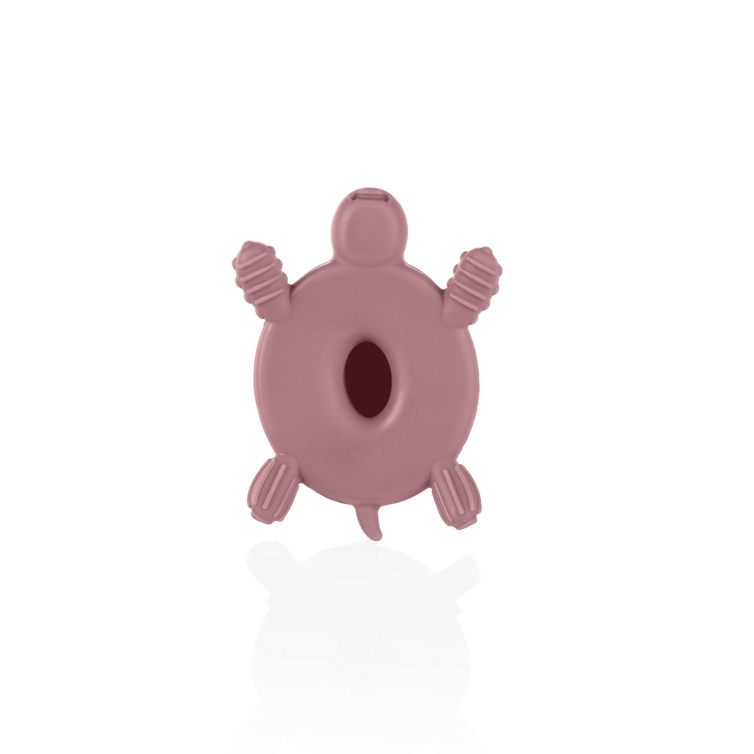 Silikonové dřevěné kousátko Turtle, Old Pink