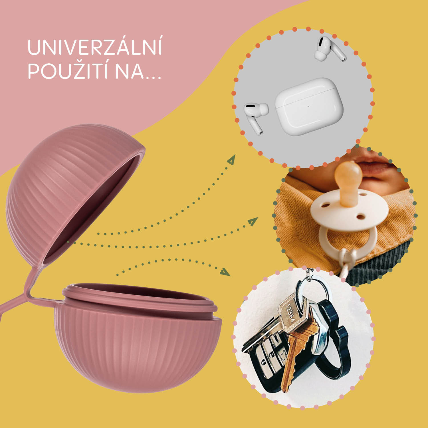 Silikonové pouzdro na dudlík uzavíratelné, Forest green