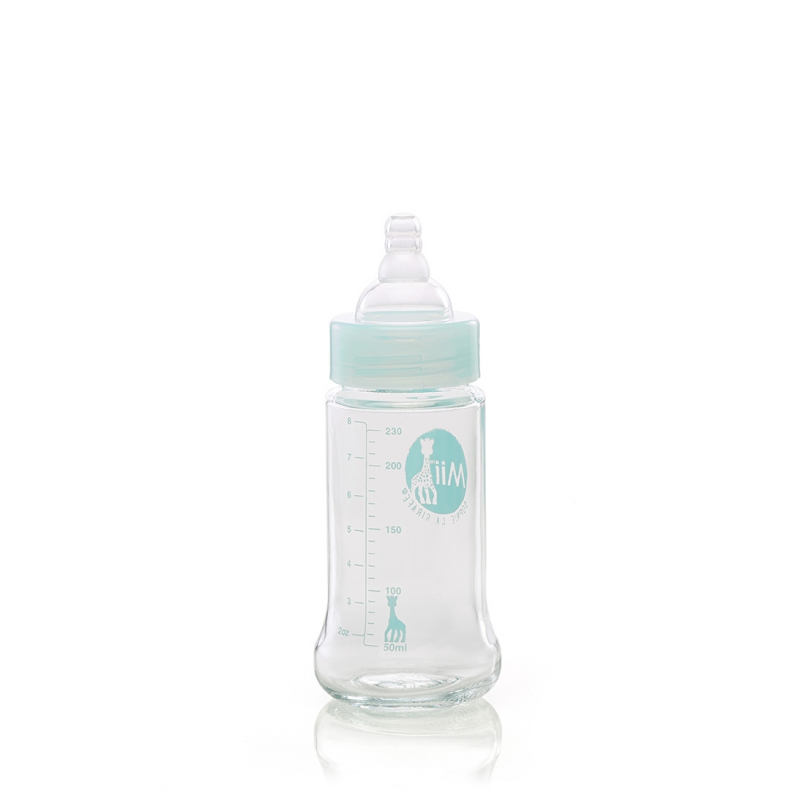 Mii Sophie la girafe kojenecká láhev 230ml - skleněná