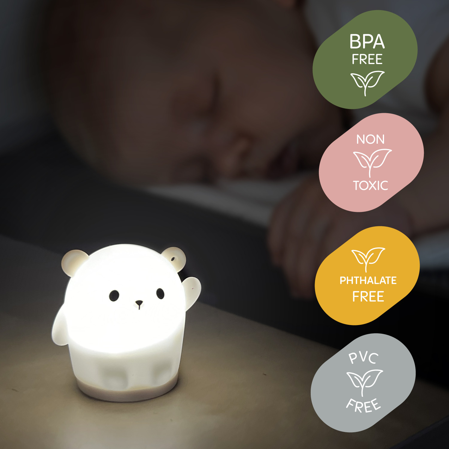 Silikonové závěsné LED světýlko, Bear