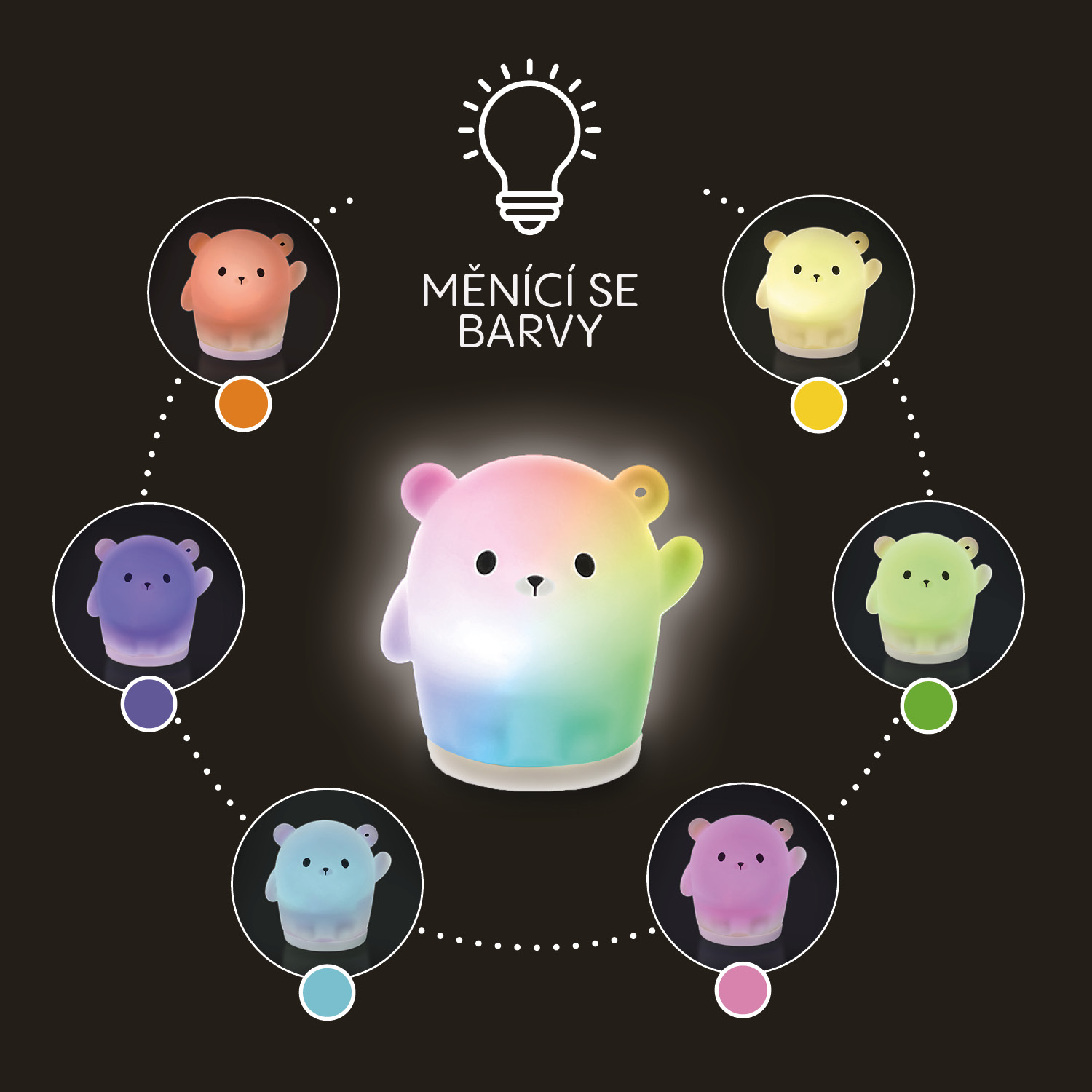 Silikonové závěsné LED světýlko, Elephant