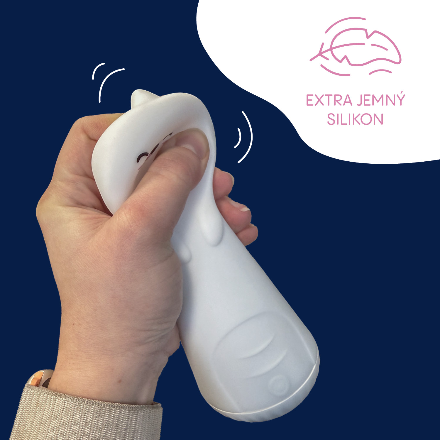 Silikonové LED noční světlo s baterkou, Dino