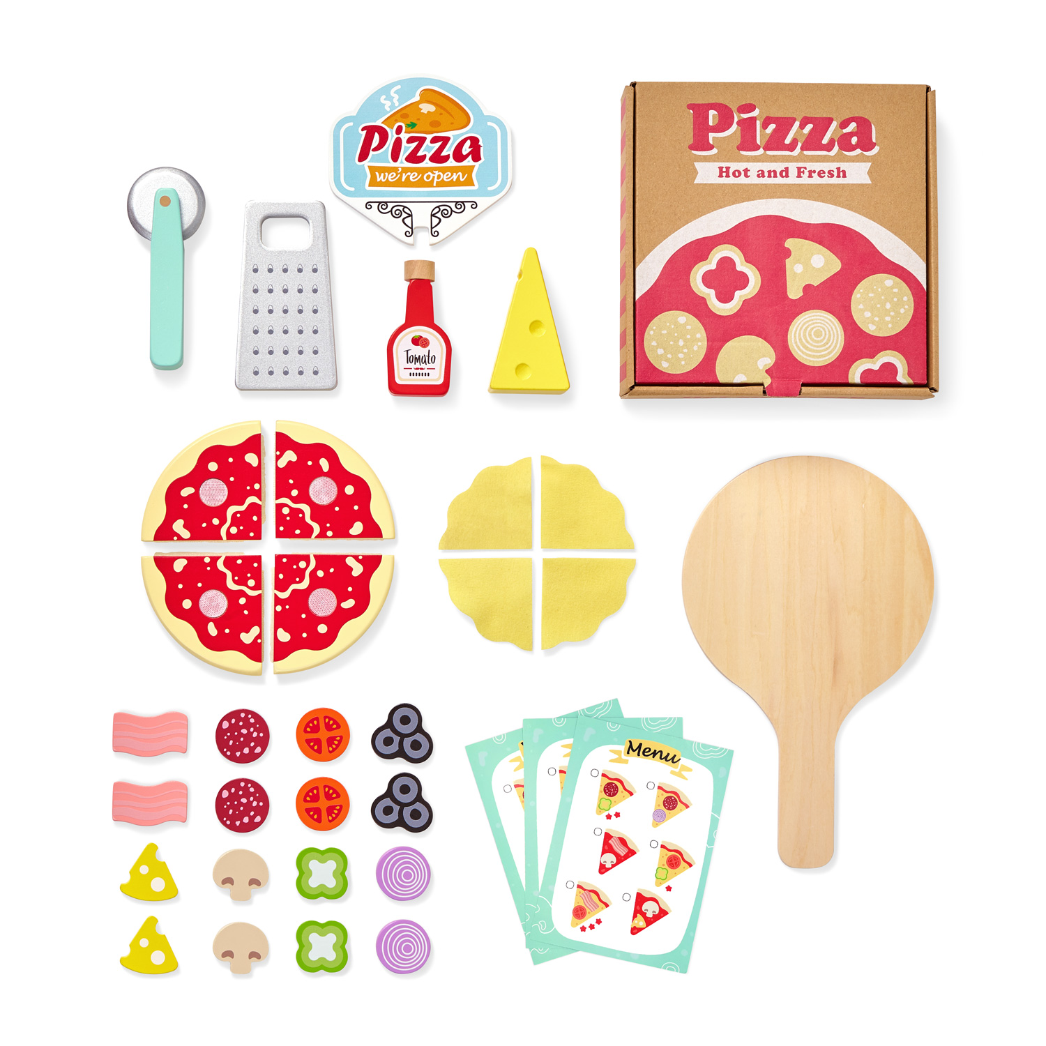 Dřevěný set Pizzerie