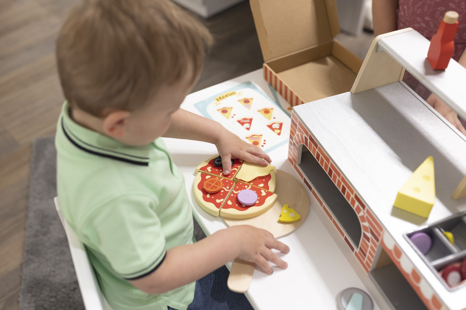 Dřevěný set Pizzerie