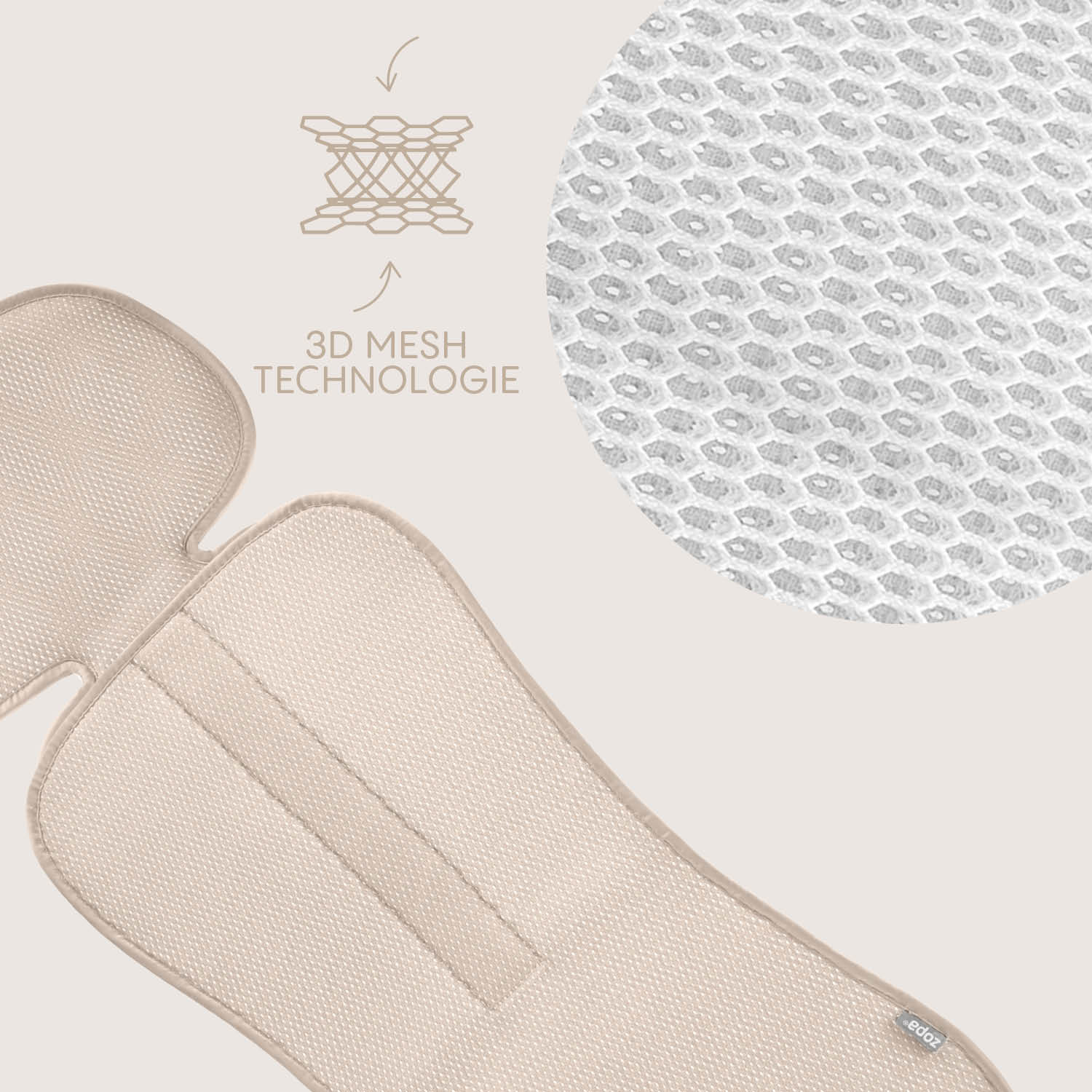 Prodyšná podložka do autosedačky Breeze sk. 2/3, Boss Grey