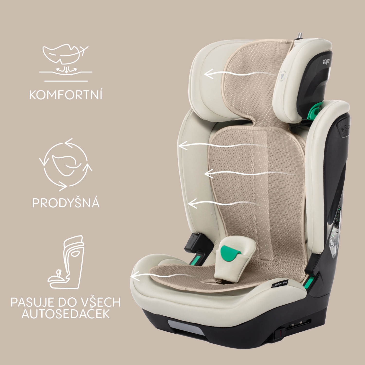 Prodyšná podložka do autosedačky Breeze sk. 2/3, Coral Pink