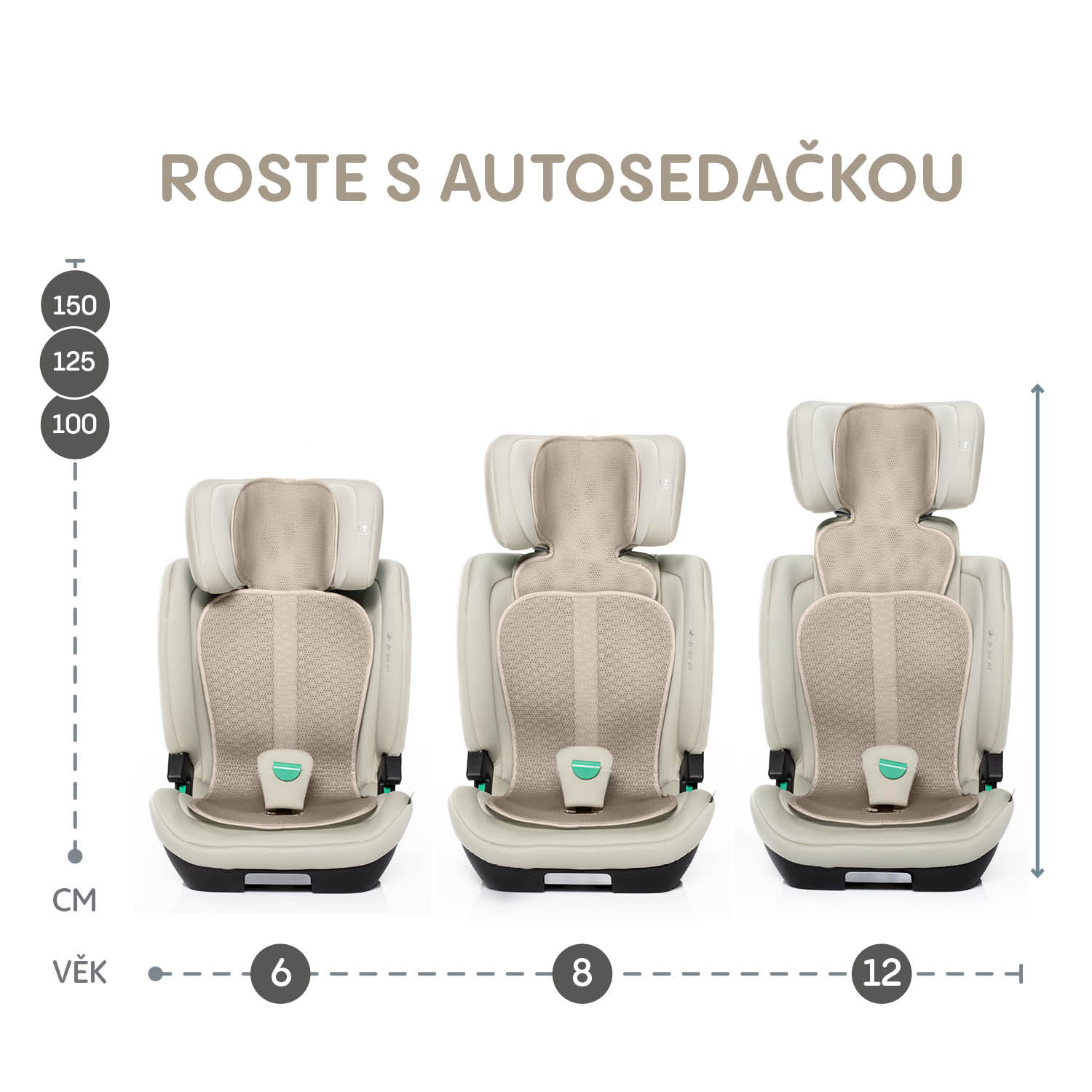 Prodyšná podložka do autosedačky Breeze sk. 2/3, Ivory Beige
