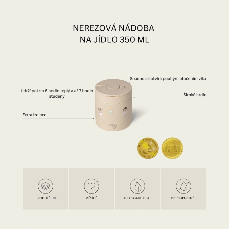 Citron Nerezová nádoba na jídlo 350ml - Ballerina