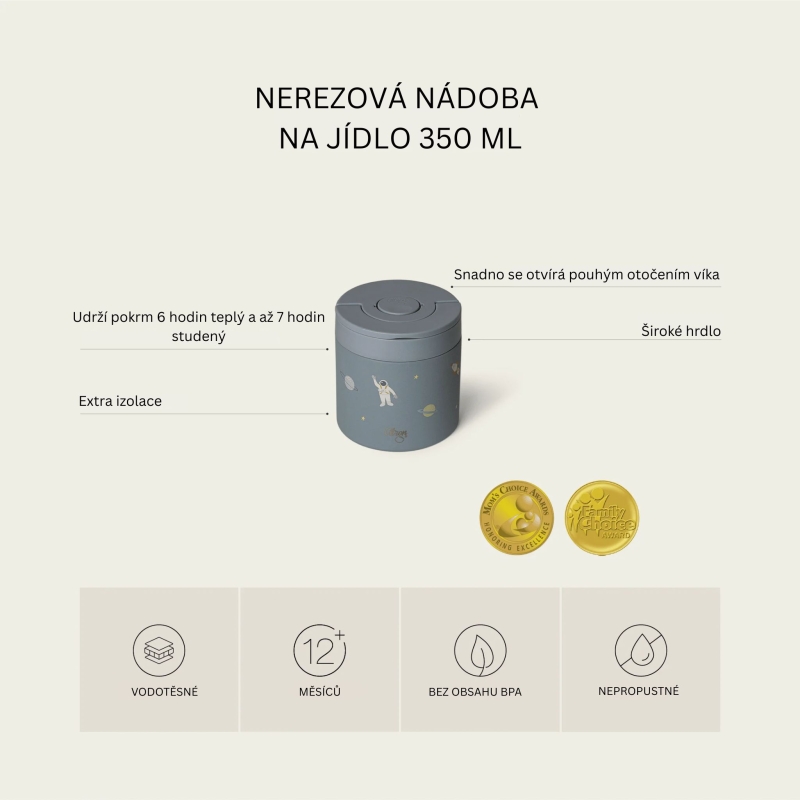 Citron Nerezová nádoba na jídlo 350ml - Spaceship