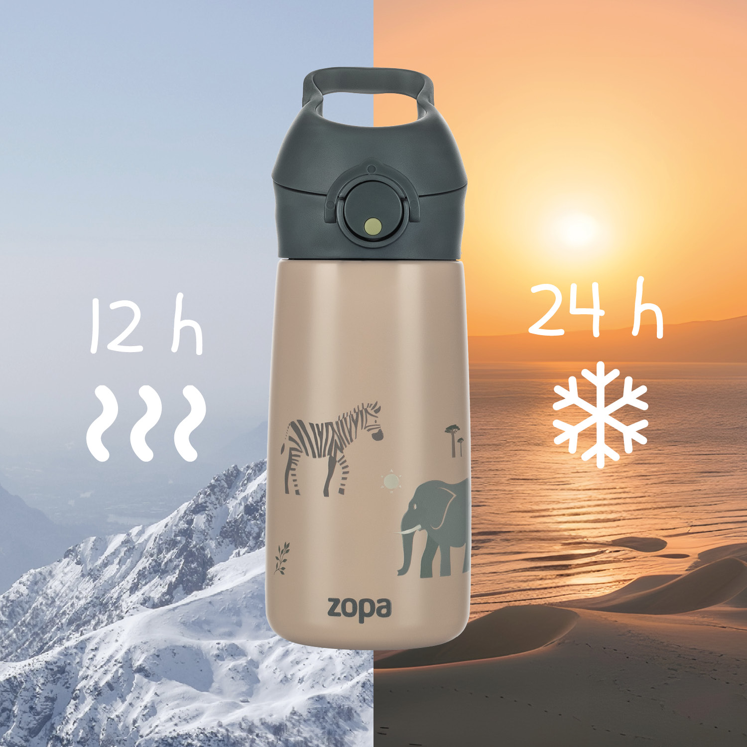 Termoska na pití s pítkem 400 ml, Safari
