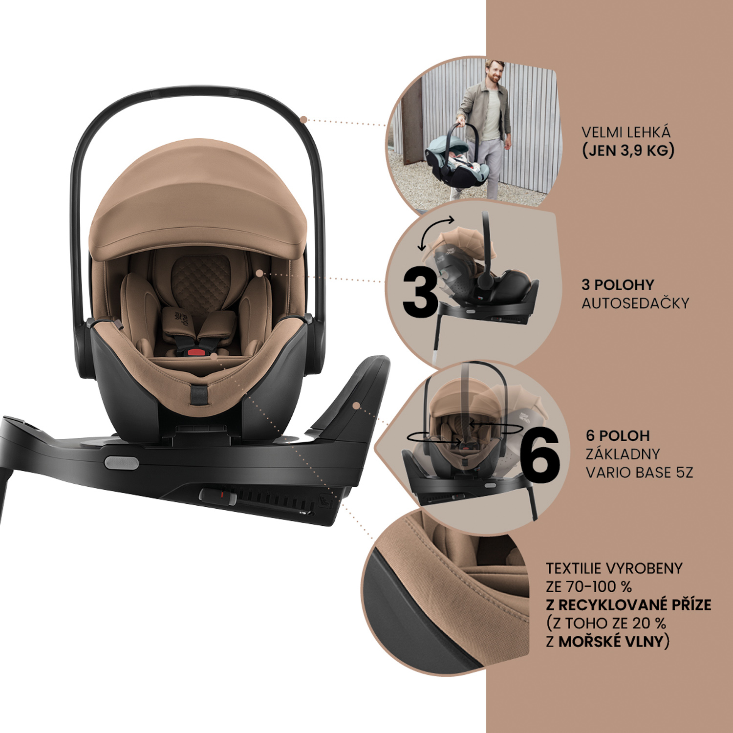 Autosedačka Baby-Safe Pro Vario Base 5Z Bundle Lux, Onyx Black