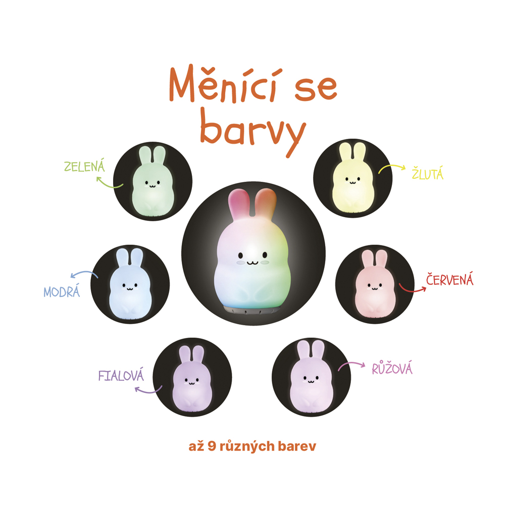 Silikonová LED noční lampička vel. M, Panda