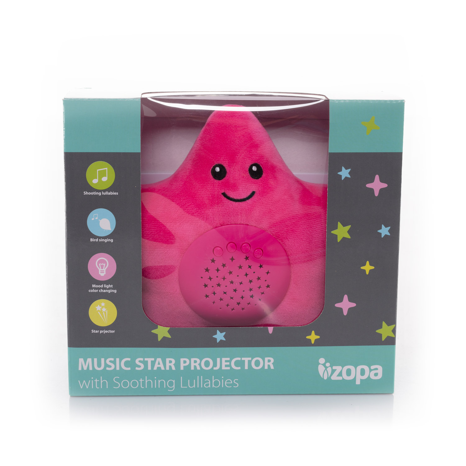 Plyšová hračka Hvězdička s projektorem, Pink