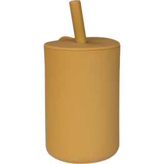 TRYCO Silikonový pohárek s brčkem, Honey Gold