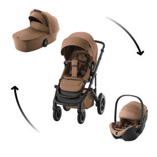 Set kočárek Smile 5Z + hluboká korba + autosedačka Baby-Safe PRO Lux, Warm Caramel