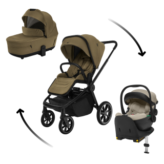 Set kočárek Move Cross 5 + hluboká korba  Move XL 5 + autosedačka XM dle vlastního výběru + báze, Toffee Brown