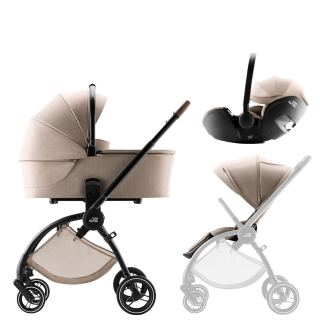 Set kočárek Rio + hluboká korba + autosedačka Baby-Safe PRO Style, Teak