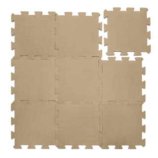 Pěnová podložka Puzzle 30x30 cm 9ks, Hazel Brown